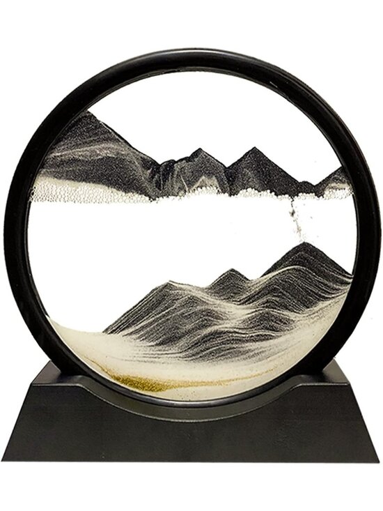 Other - 3D Deep Sea Liquid Motion Sand Art Picture - Moving Sand Decor, 7" Black